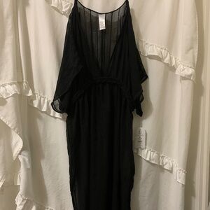 Black Semi-Sheer Tunic Cover-Up